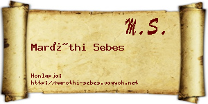 Maróthi Sebes névjegykártya